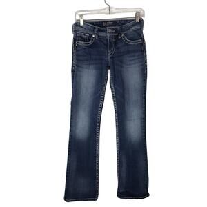 Silver Suki Jeans Womens Size 26 Thick Stitch Low Rise Denim‎ Stretch
